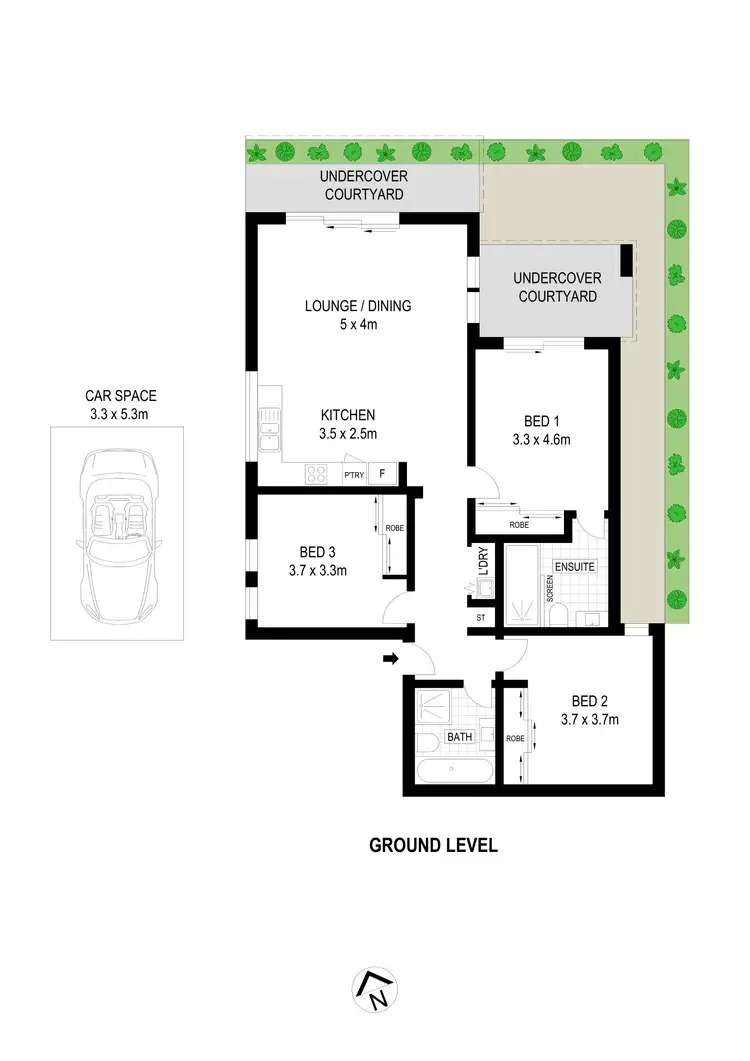 Floorplan of Homely apartment listing, 1/36 George Street, Marrickville NSW 2204