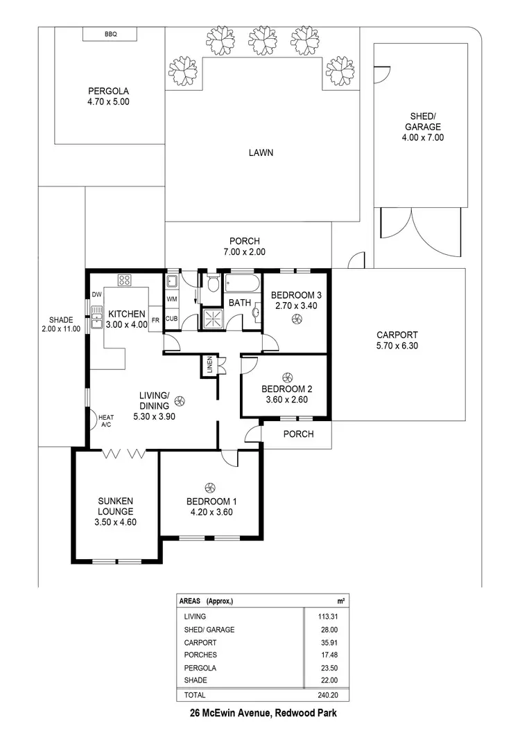 Floorplan of Homely house listing, 26 Mcewin Avenue, Redwood Park SA 5097