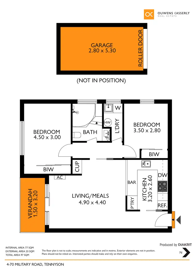Floorplan of Homely unit listing, 4/70 Military Road, Tennyson SA 5022