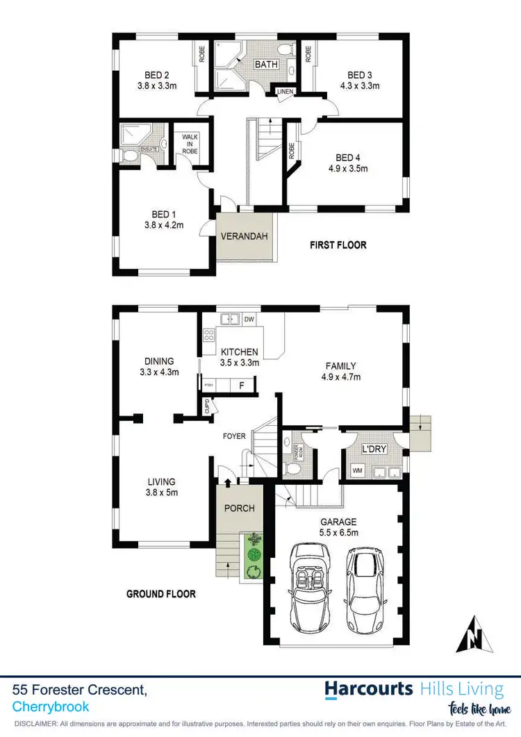Floorplan of Homely house listing, 55 Forester Crescent, Cherrybrook NSW 2126