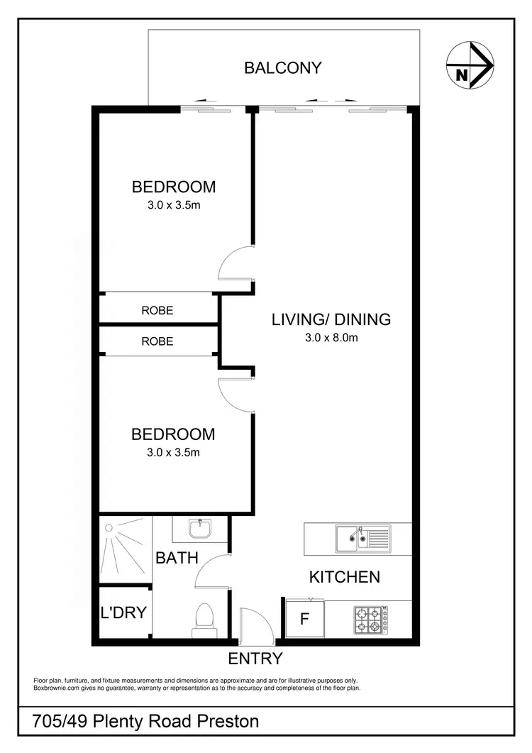 Floorplan of Homely apartment listing, 705/49 Plenty Road, Preston VIC 3072