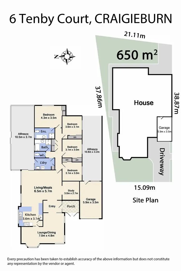 Floorplan of Homely house listing, 6 Tenby Court, Craigieburn VIC 3064