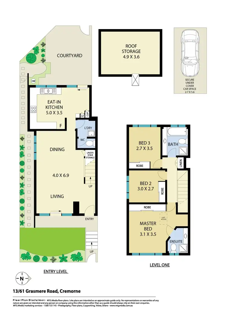 Floorplan of Homely townhouse listing, 13/61 Grasmere Road, Cremorne NSW 2090