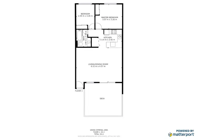 Floorplan of Homely unit listing, 105/35-40 Pacific Drive, Port Macquarie NSW 2444
