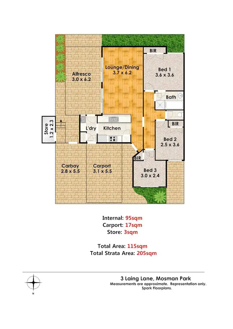 Floorplan of Homely villa listing, 1/2 Laing Lane, Mosman Park WA 6012