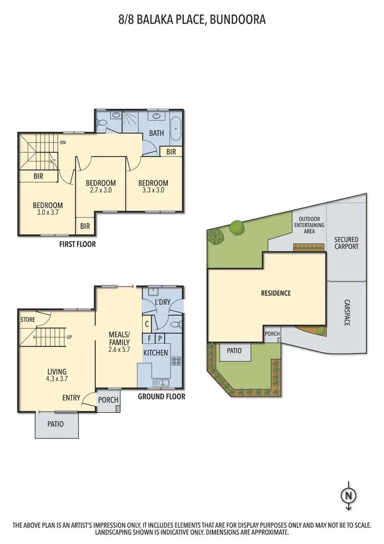 Floorplan of Homely townhouse listing, 8/8 Balaka Place, Bundoora VIC 3083