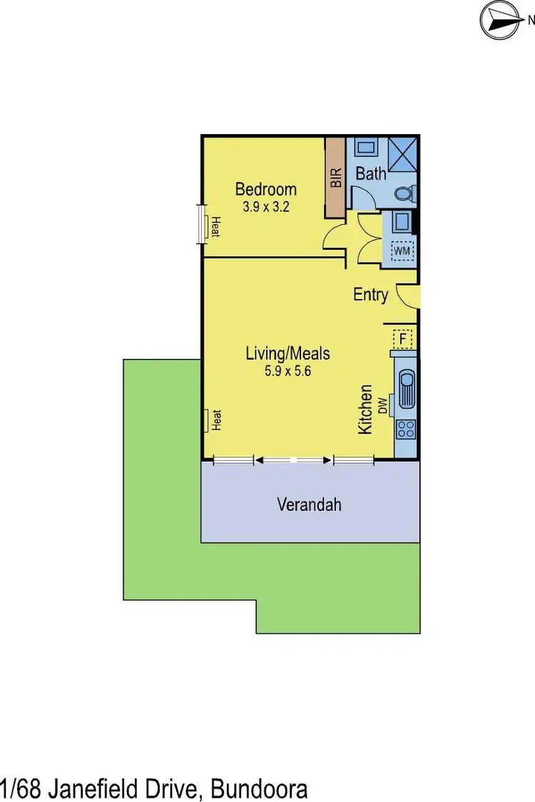Floorplan of Homely apartment listing, 1/68 Janefield Drive, Bundoora VIC 3083