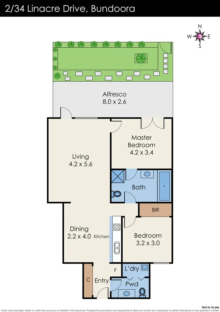 Floorplan of Homely unit listing, 2/34 Linacre Drive, Bundoora VIC 3083