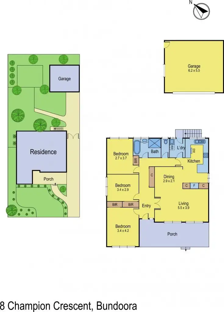 Floorplan of Homely house listing, 8 Champion Crescent, Bundoora VIC 3083