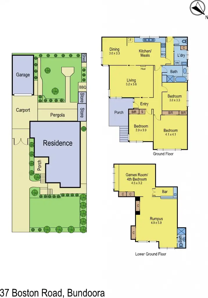 Floorplan of Homely house listing, 37 Boston Road, Bundoora VIC 3083