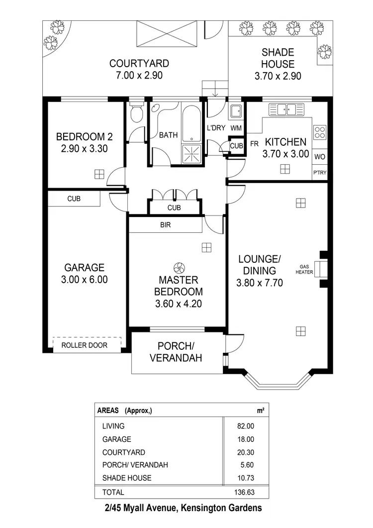 Floorplan of Homely unit listing, 2/45 Myall Avenue, Kensington Gardens SA 5068