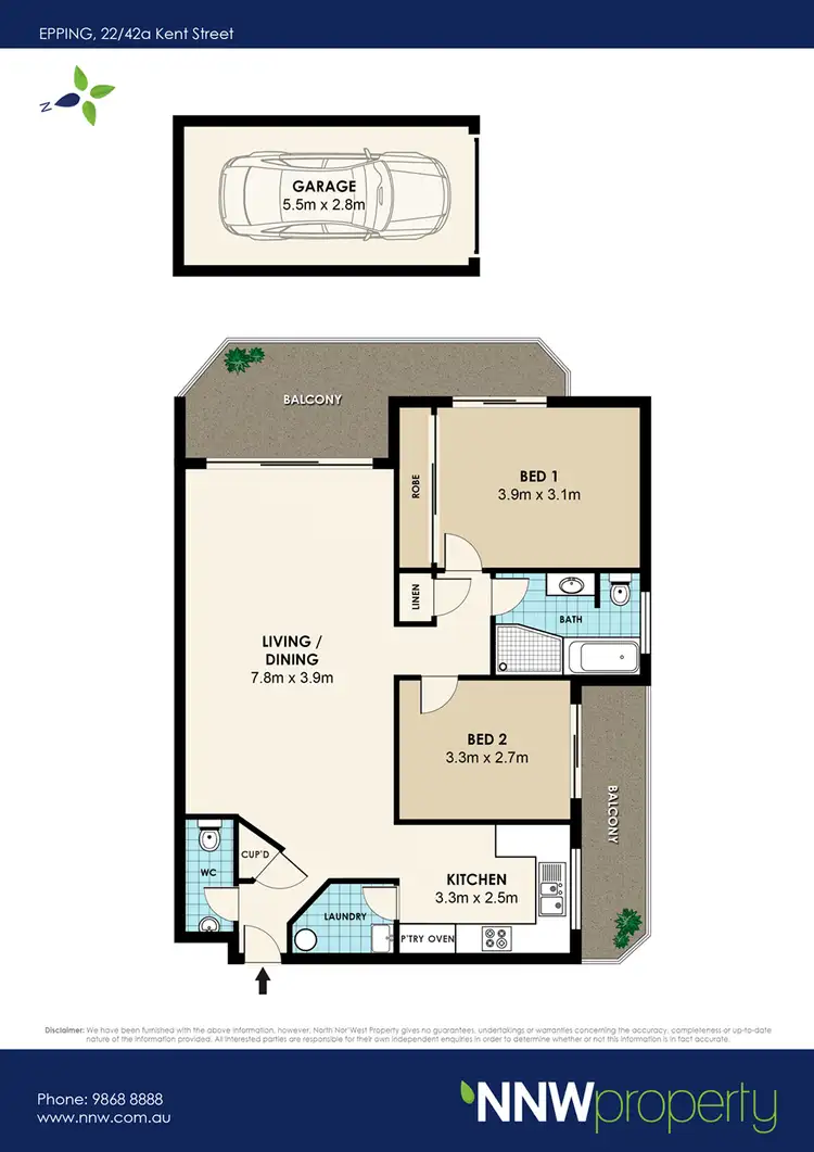 Floorplan of Homely unit listing, 22/42A Kent Street, Epping NSW 2121