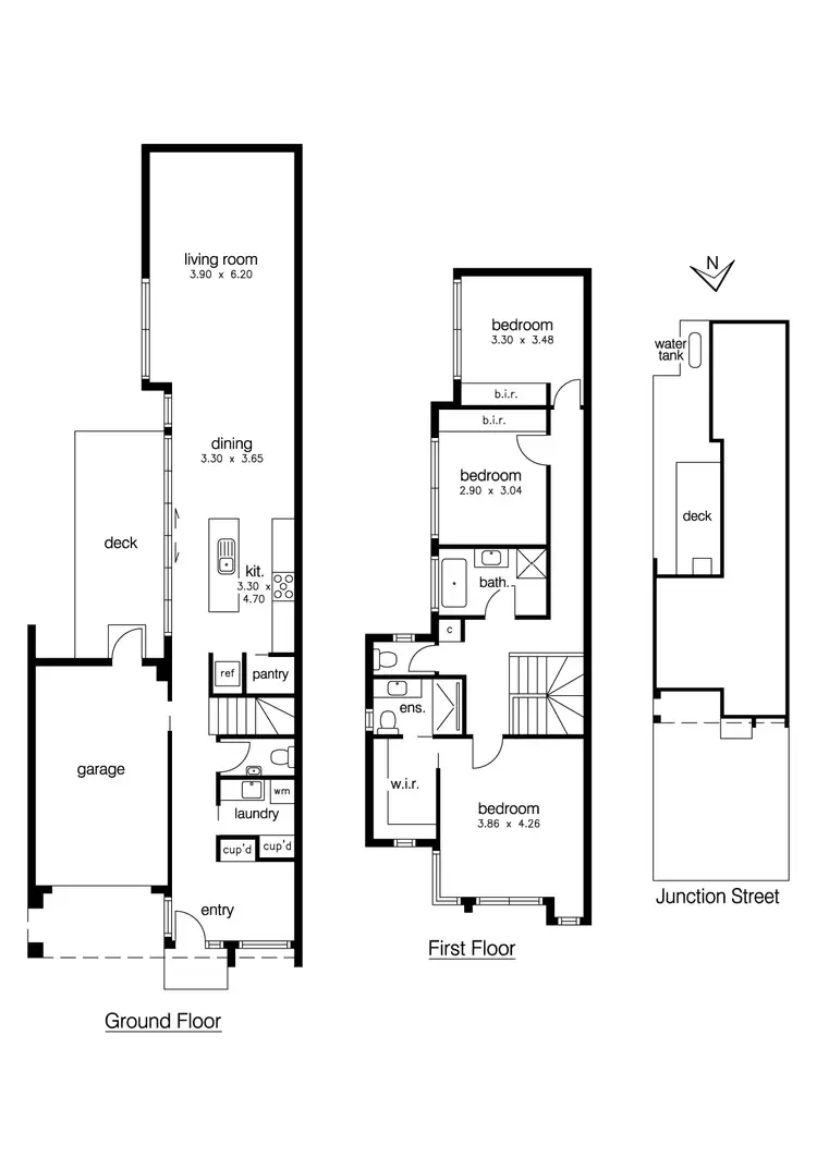 Floorplan of Homely townhouse listing, 1/11 Junction Street, Newport VIC 3015