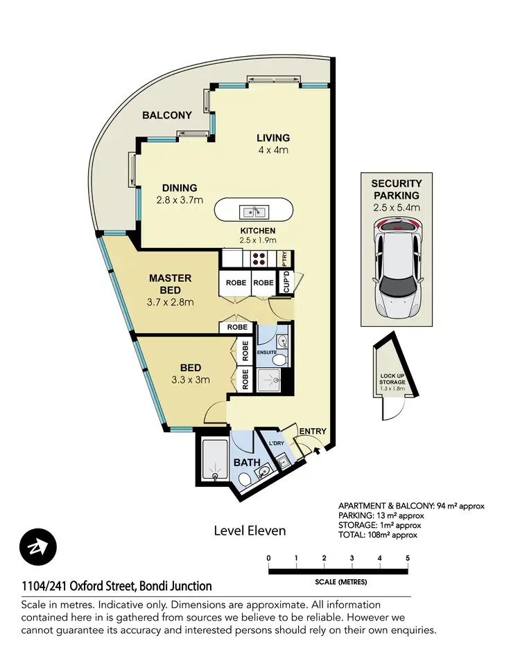 Floorplan of Homely apartment listing, 1104/241 Oxford Street, Bondi Junction NSW 2022