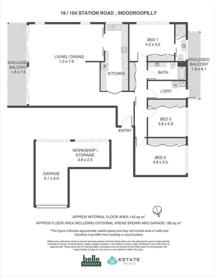 Floorplan of Homely apartment listing, 19/104 Station Road, Indooroopilly QLD 4068