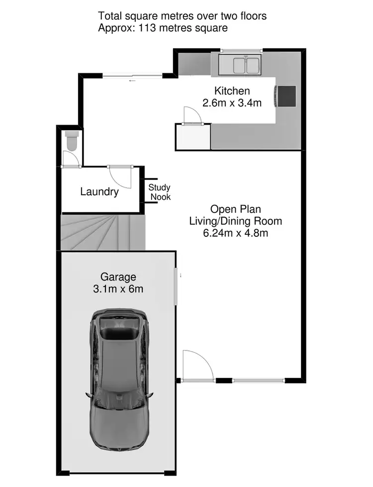 Floorplan of Homely townhouse listing, 5/73 Lockrose Street, Mitchelton QLD 4053
