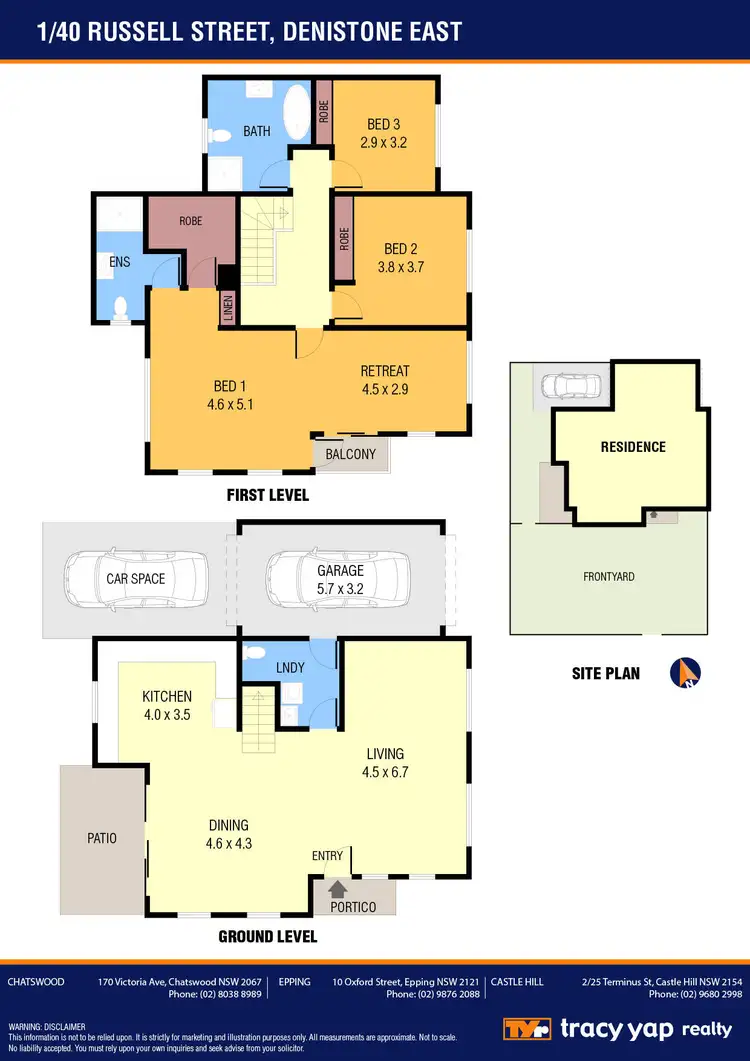 Floorplan of Homely townhouse listing, 1/40 Russell Street, Denistone East NSW 2112