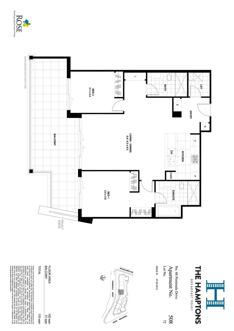 Floorplan of Homely apartment listing, 508/68 Peninsula Drive, Breakfast Point NSW 2137