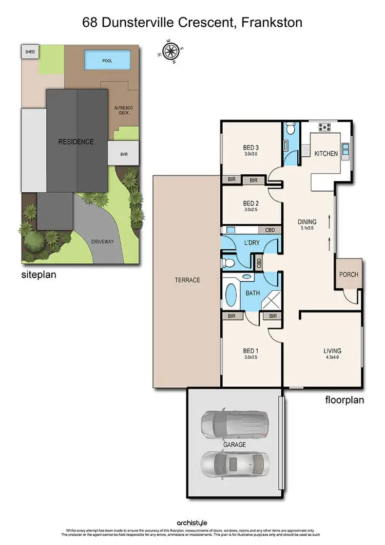 Floorplan of Homely house listing, 68 Dunsterville Crescent, Frankston VIC 3199