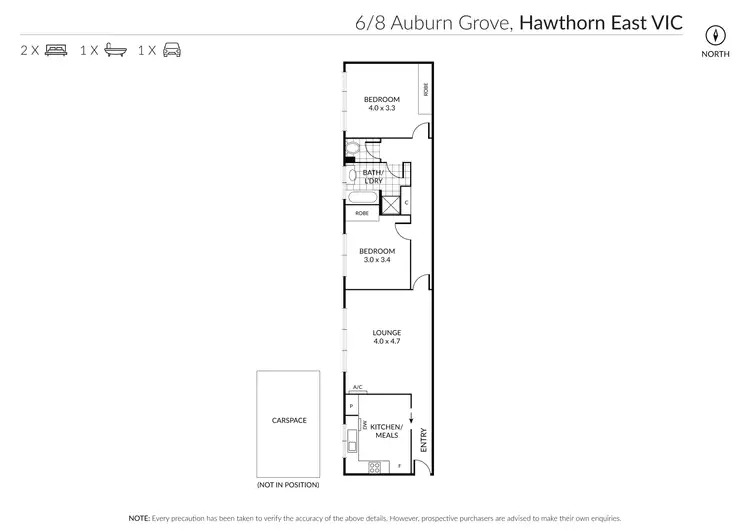 Floorplan of Homely apartment listing, 6/8 Auburn Grove, Hawthorn East VIC 3123