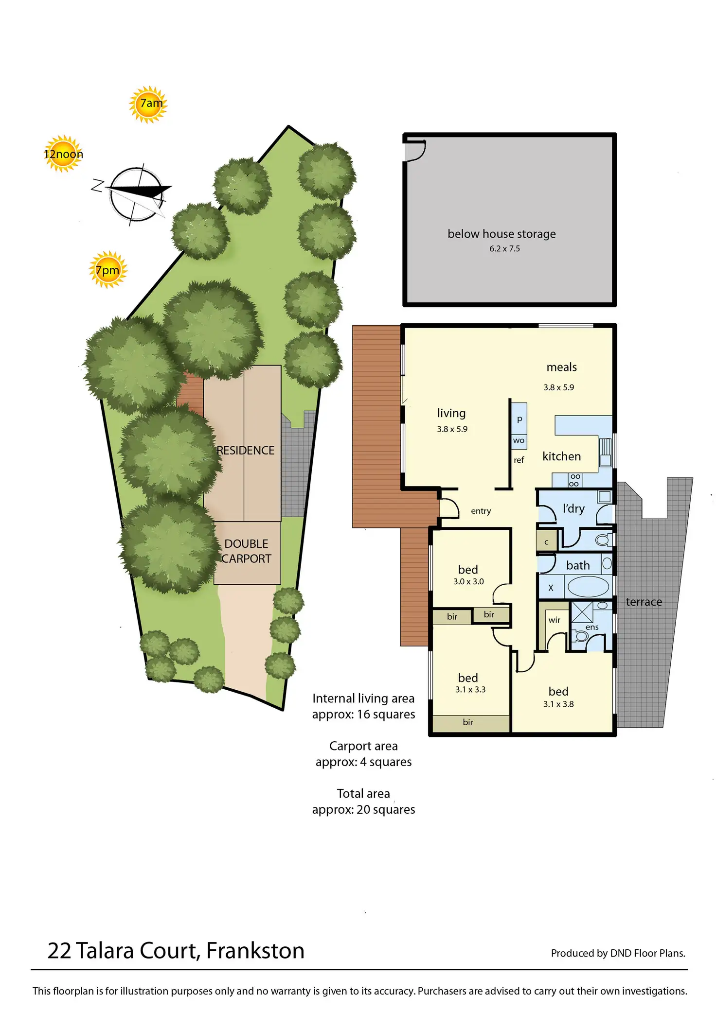 Floorplan of Homely house listing, 22 Talara Court, Frankston VIC 3199