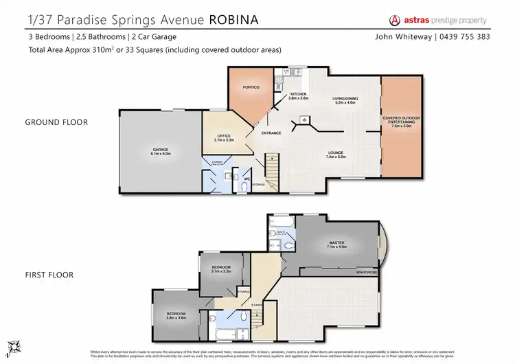 Floorplan of Homely villa listing, 1/37 Paradise Springs Avenue, Robina QLD 4226