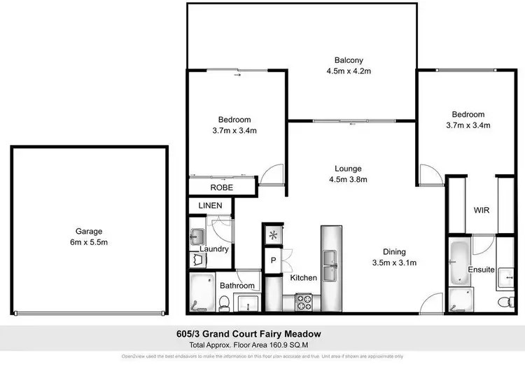 Floorplan of Homely unit listing, 605/3 Grand Court, Fairy Meadow NSW 2519
