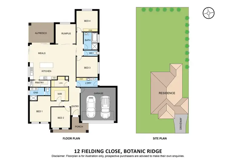 Floorplan of Homely house listing, 12 Fielding Close, Botanic Ridge VIC 3977
