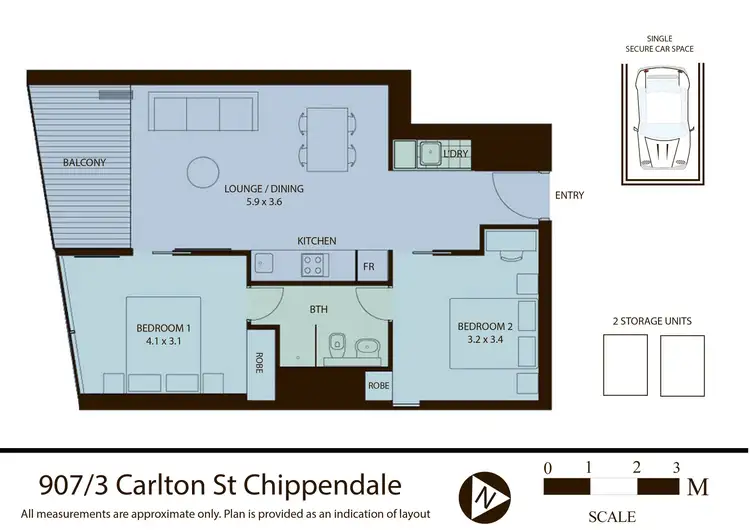 Floorplan of Homely apartment listing, 907/3 Carlton Street, Chippendale NSW 2008