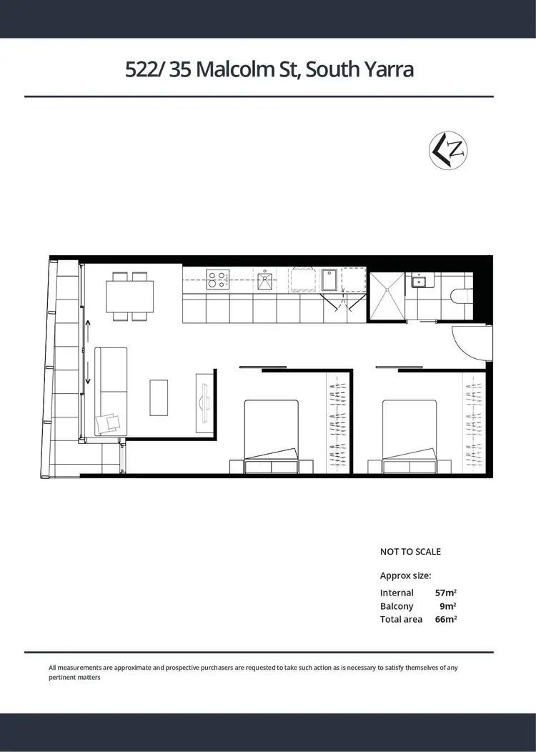 Floorplan of Homely apartment listing, 522/35 Malcolm Street, South Yarra VIC 3141