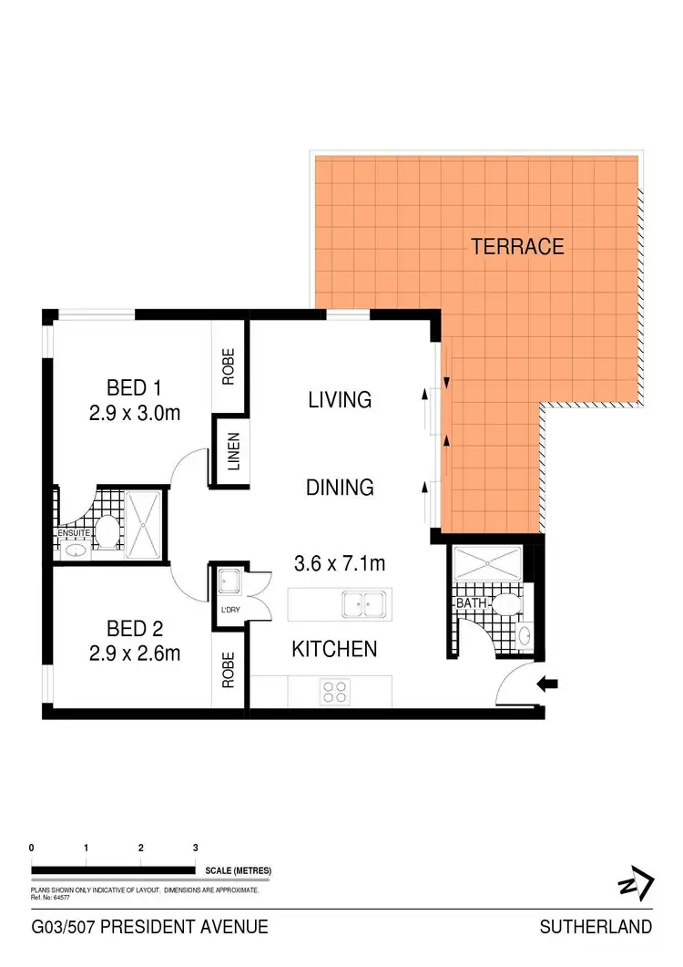Floorplan of Homely apartment listing, G03/507 President Avenue, Sutherland NSW 2232
