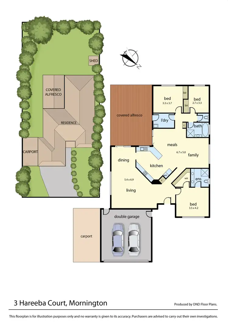 Floorplan of Homely house listing, 3 Hareeba Court, Mornington VIC 3931