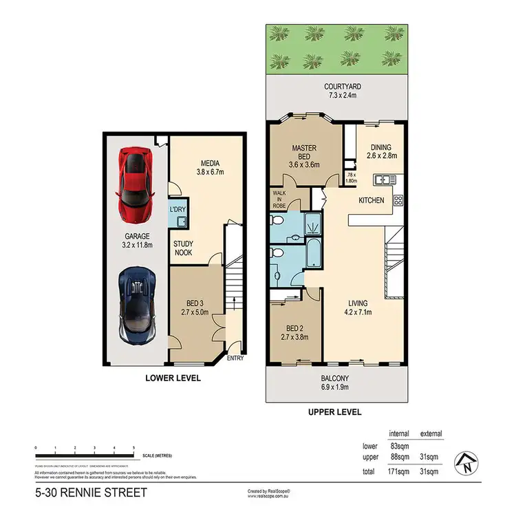 Floorplan of Homely townhouse listing, 5/30 Rennie Street, Indooroopilly QLD 4068