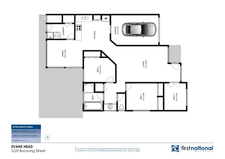 Floorplan of Homely unit listing, 2/25 Booyong Street, Evans Head NSW 2473