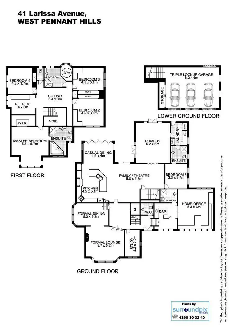 Floorplan of Homely house listing, 41 Larissa Avenue, West Pennant Hills NSW 2125