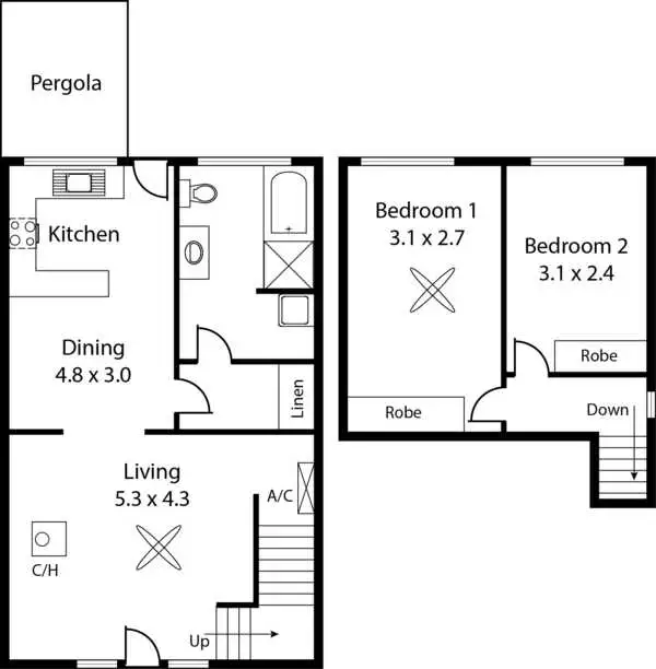 Floorplan of Homely townhouse listing, 6/17 Mary Street, Unley SA 5061