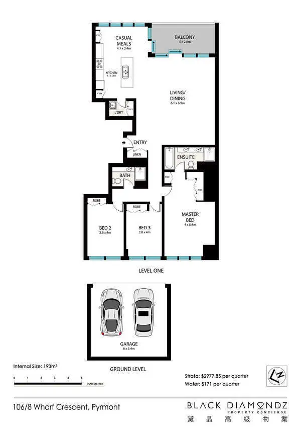 Floorplan of Homely apartment listing, 106/8 Wharf Crescent, Pyrmont NSW 2009