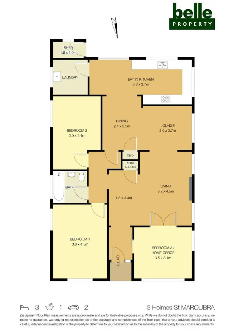Floorplan of Homely house listing, 3 Holmes Street, Maroubra NSW 2035
