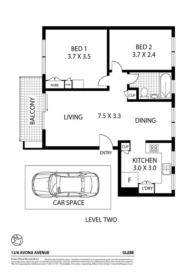 Floorplan of Homely apartment listing, 12/6 Avona Avenue, Glebe NSW 2037