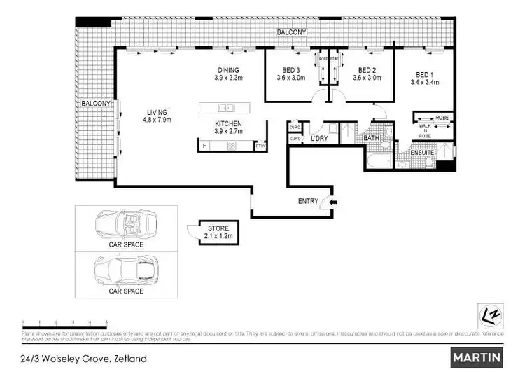Floorplan of Homely apartment listing, 24/3 Wolseley Grove, Zetland NSW 2017