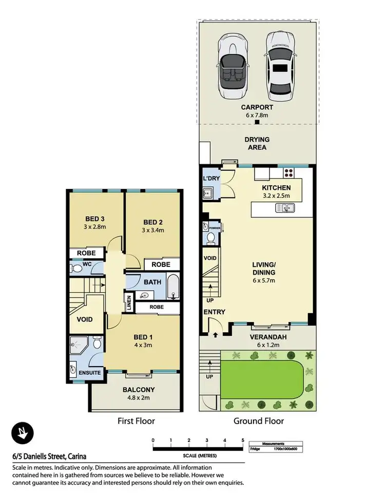 Floorplan of Homely townhouse listing, 6/5 Daniells (Cnr Zahel) Street, Carina QLD 4152
