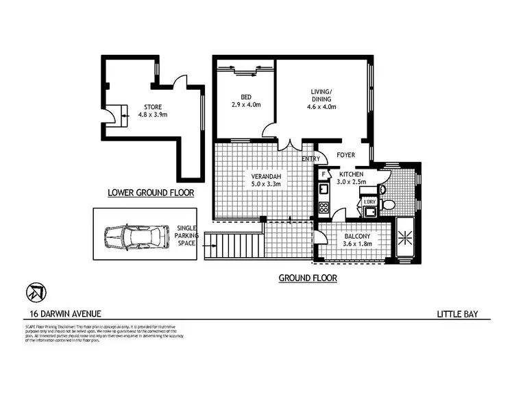 Floorplan of Homely house listing, 1/6 Darwin Avenue, Little Bay NSW 2036