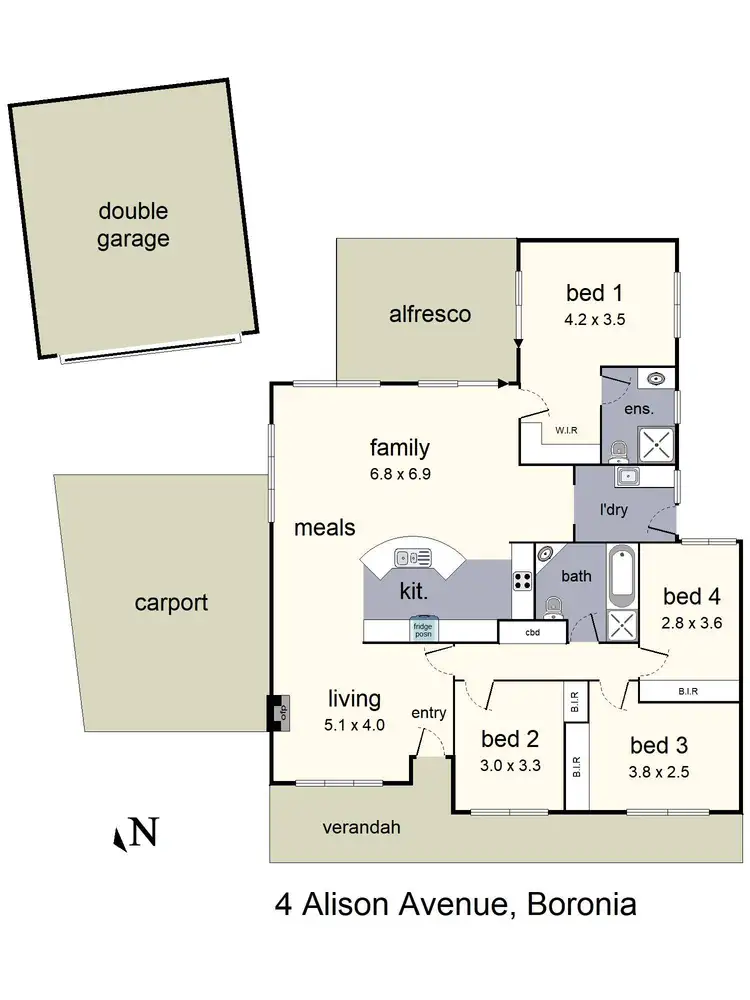 Floorplan of Homely house listing, 4 Alison Avenue, Boronia VIC 3155