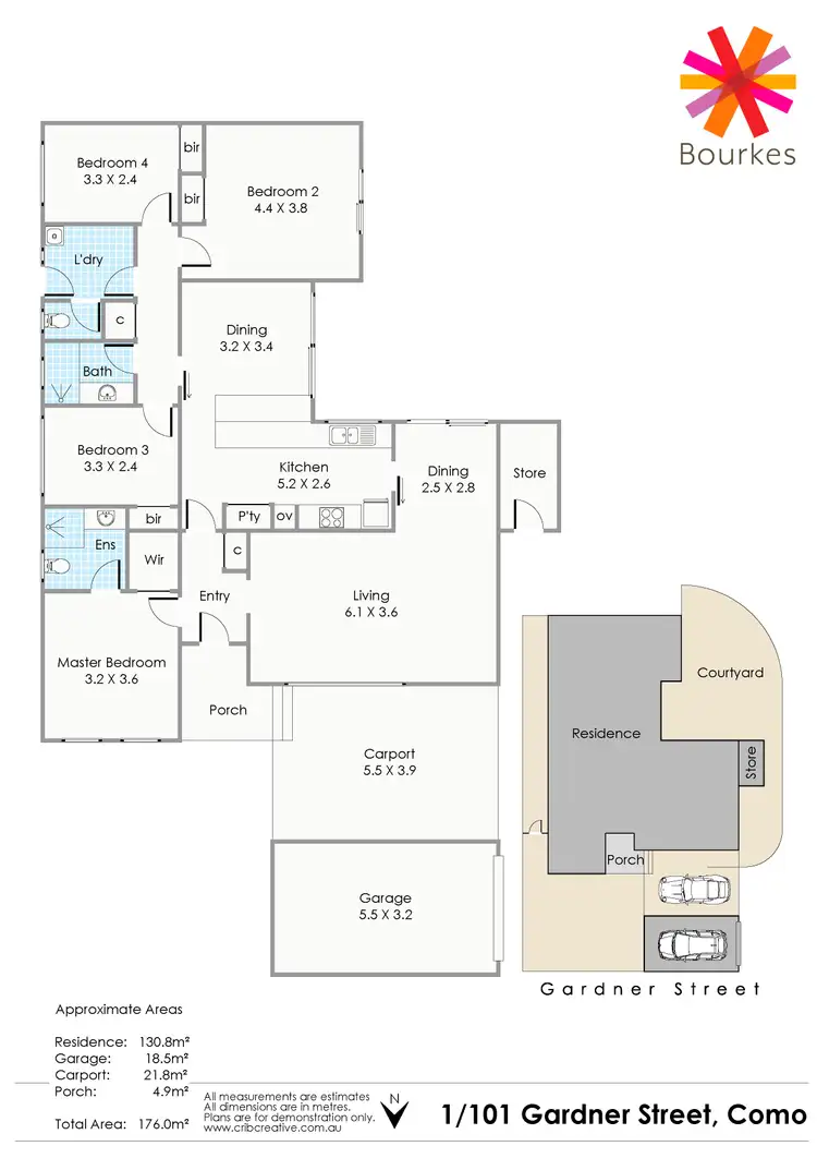 Floorplan of Homely villa listing, 1/101 Gardner Street, Como WA 6152
