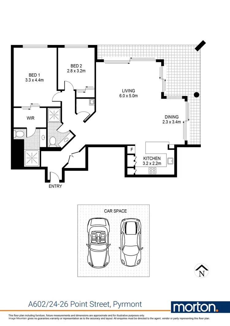 Floorplan of Homely apartment listing, A602/24-26 Point Street, Pyrmont NSW 2009