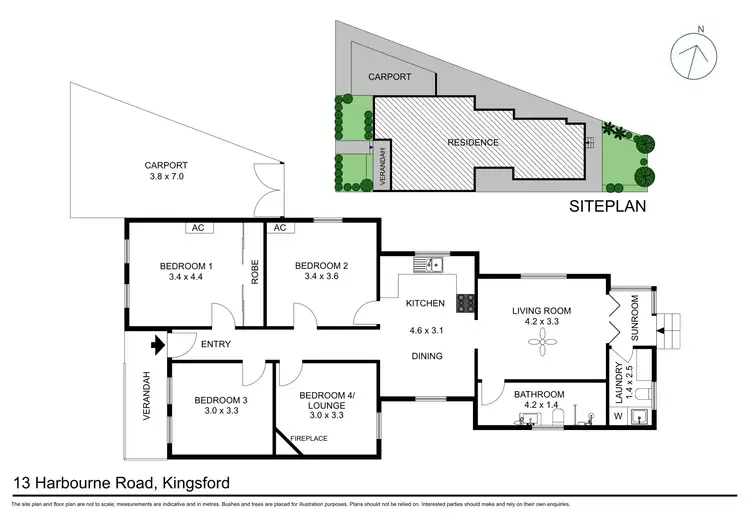 Floorplan of Homely semi-detached listing, 13 Harbourne Road, Kingsford NSW 2032