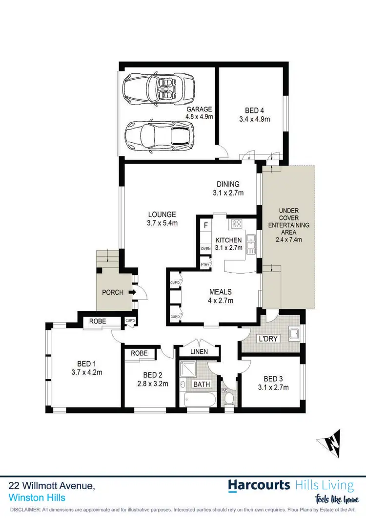 Floorplan of Homely house listing, 22 Willmott Avenue, Winston Hills NSW 2153