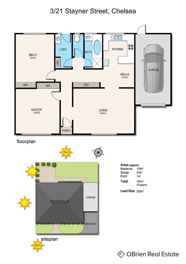 Floorplan of Homely unit listing, 3/21 Stayner Street, Chelsea VIC 3196