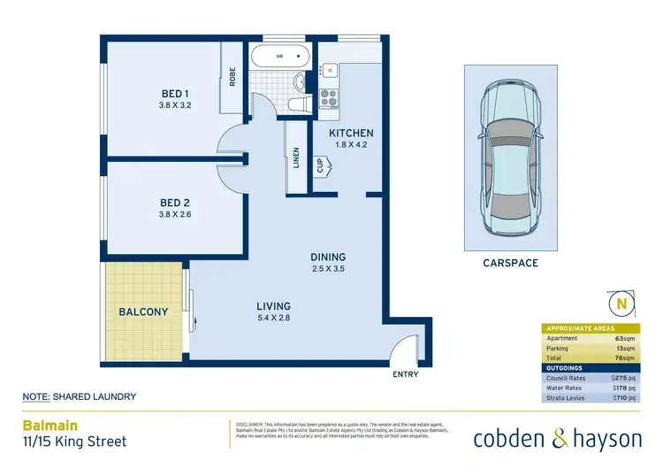 Floorplan of Homely apartment listing, 11/15 King Street, Balmain NSW 2041