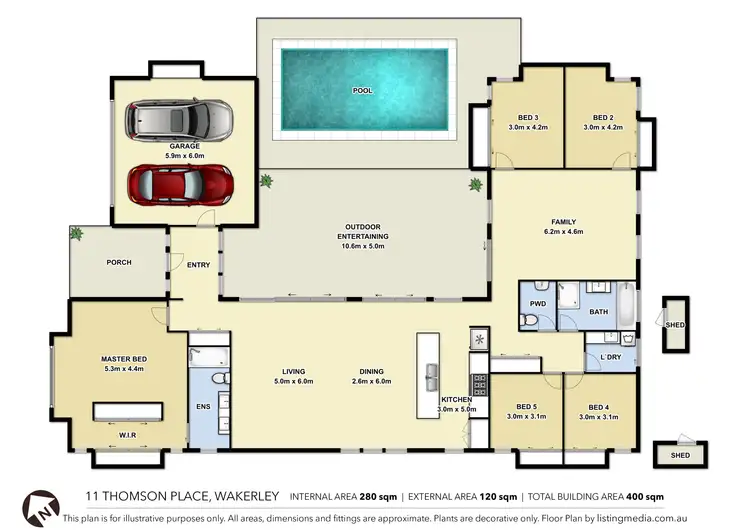 Floorplan of Homely house listing, 11 Thomson Place, Wakerley QLD 4154